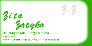 zita zatyko business card